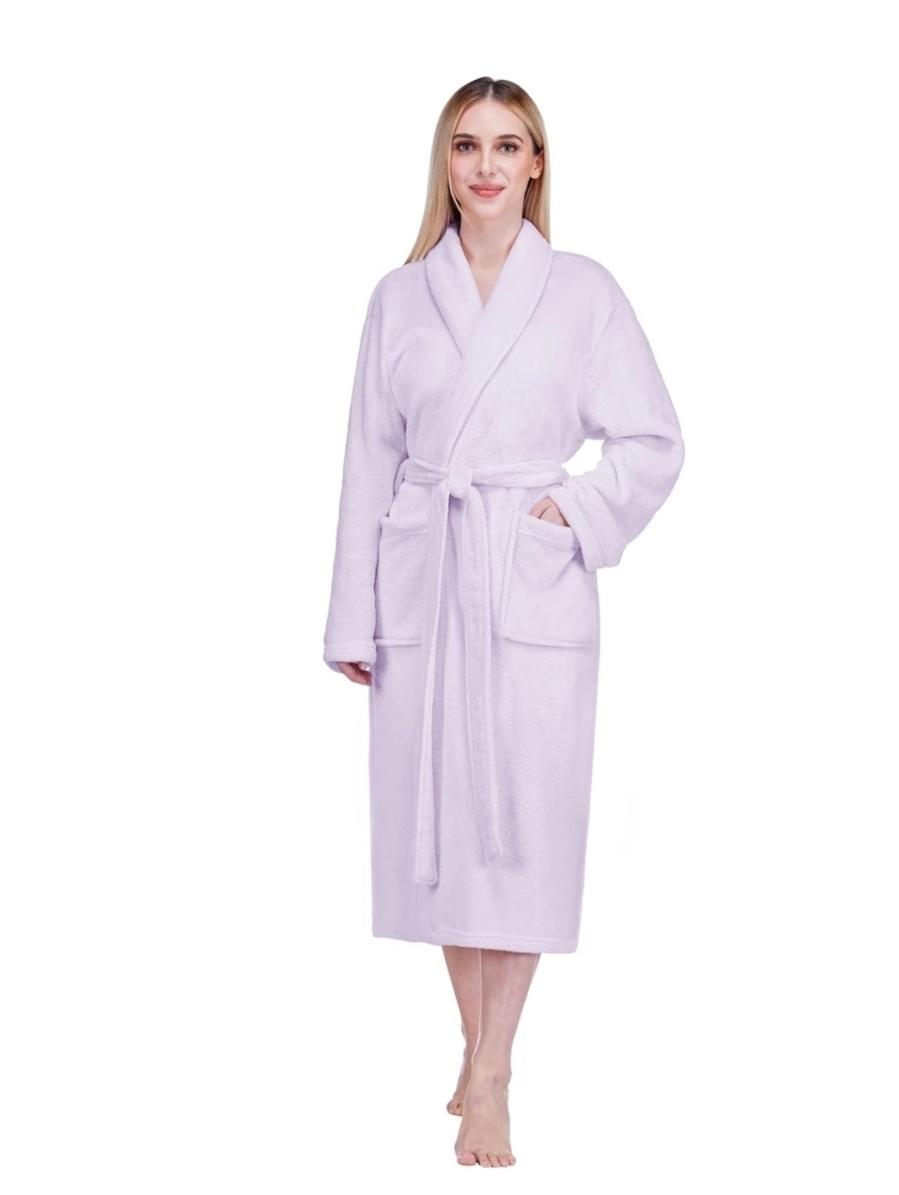 Pavilia Women Soft Robe Lightweight Spa House Shower Bathrobe Long Fleece Ladies